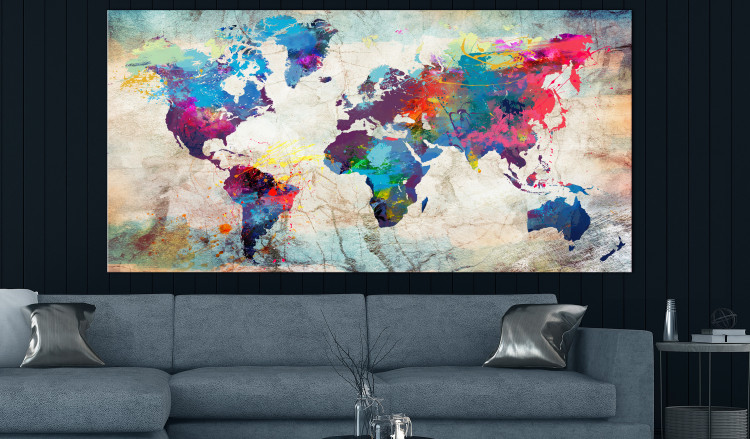 Large canvas print World Map: Colourful Madness II [Large Format] 132396 additionalImage 6