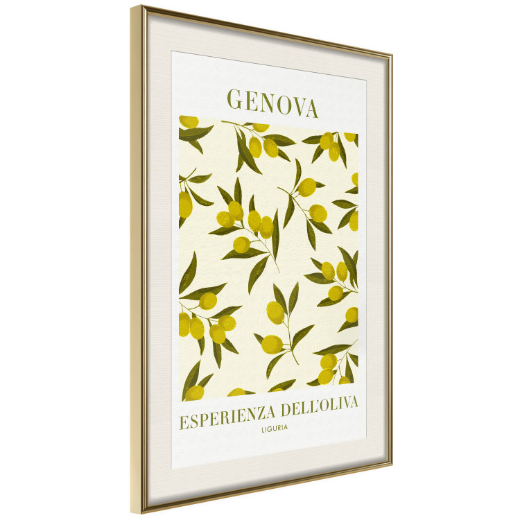 Wall Poster Ligurian Olives - simple composition with small fruits and Italian writings 135896 additionalImage 21