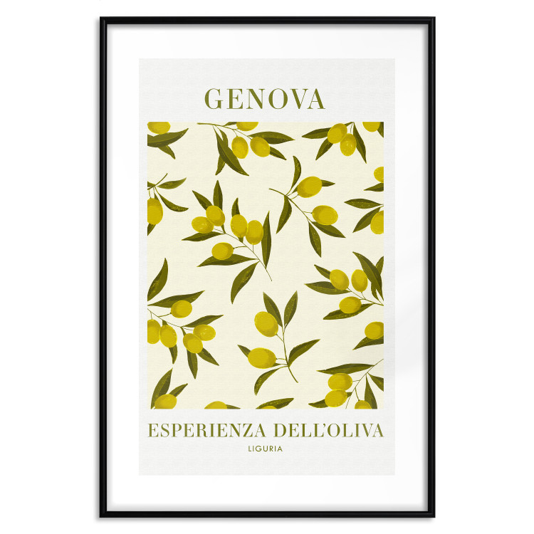 Wall Poster Ligurian Olives - simple composition with small fruits and Italian writings 135896 additionalImage 6