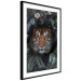 Wall Poster Tiger in Leaves - portrait of a tiger against a background of green plants and flowers 138696 additionalThumb 4