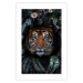 Wall Poster Tiger in Leaves - portrait of a tiger against a background of green plants and flowers 138696 additionalThumb 14