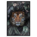 Wall Poster Tiger in Leaves - portrait of a tiger against a background of green plants and flowers 138696 additionalThumb 25