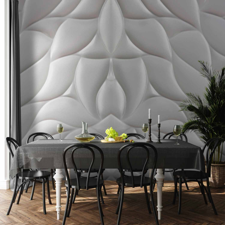 Wall Mural White fantasy - elegant background with abstract, quilted motif 138796 additionalImage 6