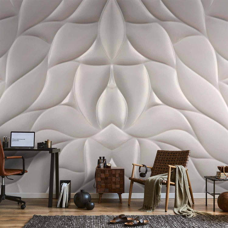 Wall Mural White fantasy - elegant background with abstract, quilted motif 138796 additionalImage 4