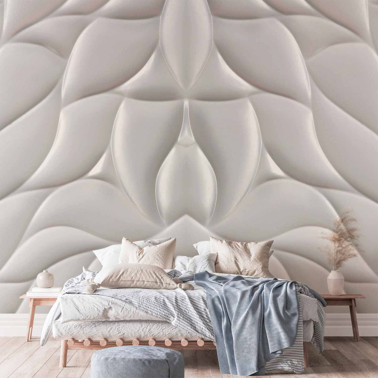 Wall Mural White fantasy - elegant background with abstract, quilted motif 138796 additionalImage 2