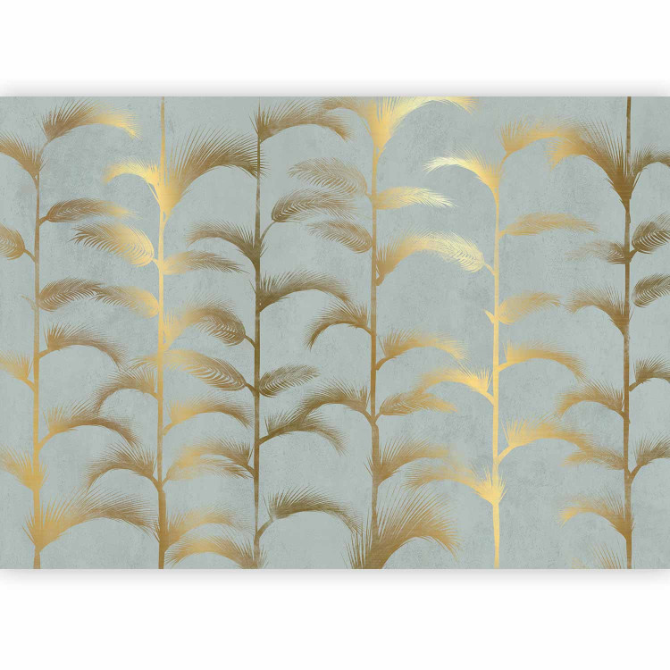Wall Mural Blue palm grove - abstract with golden palms in art deco style 143196 additionalImage 1