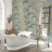 Wall Mural Blue palm grove - abstract with golden palms in art deco style 143196 additionalThumb 8