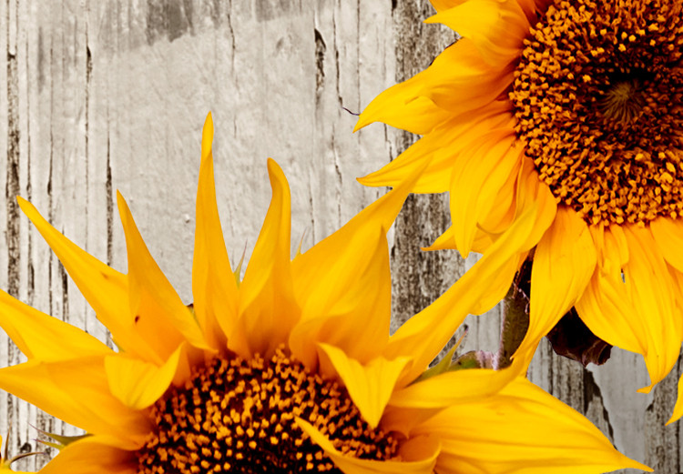 Canvas Sunflowers (1-piece) - yellow flowers in a vase on a wooden background 144596 additionalImage 4