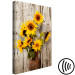 Canvas Sunflowers (1-piece) - yellow flowers in a vase on a wooden background 144596 additionalThumb 6
