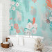 Wall Mural Painted flowers - abstract composition of spots on blue background 144796 additionalThumb 8