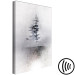 Canvas Print Landscape (1-piece) - coniferous trees in mist on a black and white background 148896 additionalThumb 6