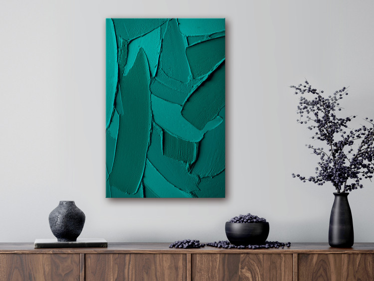 Canvas Print Green Abstraction (1-piece) - emerald brushstrokes 149696 additionalImage 3