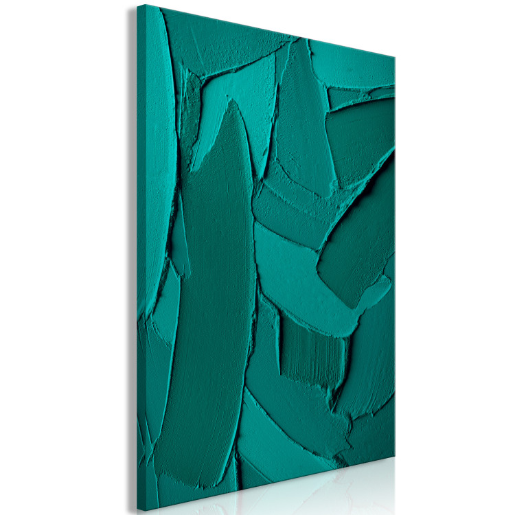 Canvas Print Green Abstraction (1-piece) - emerald brushstrokes 149696 additionalImage 2