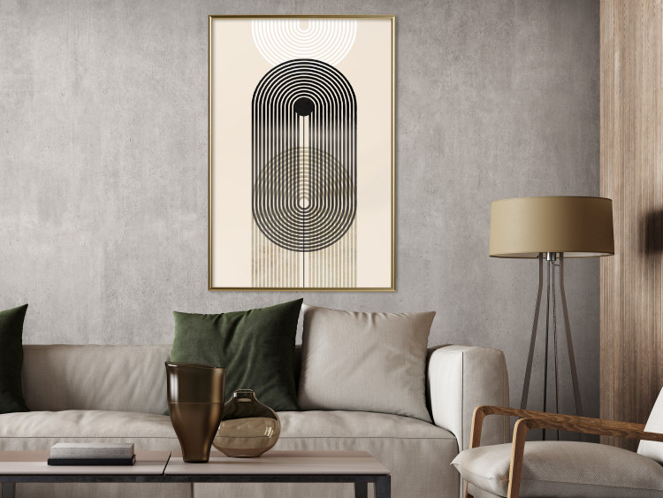 Wall Poster Abstraction - Geometric Shapes - Black, White and Brown 149896 additionalImage 13