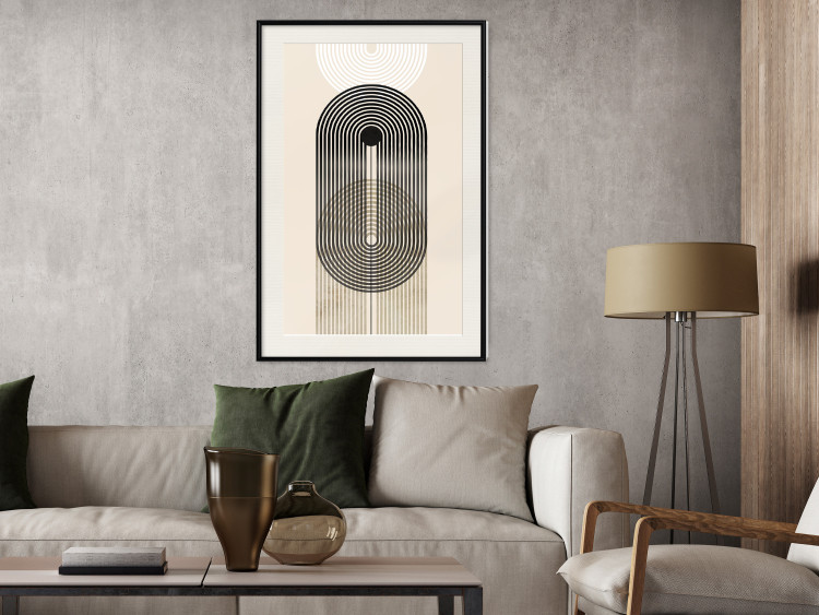 Wall Poster Abstraction - Geometric Shapes - Black, White and Brown 149896 additionalImage 16