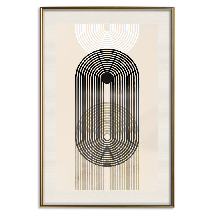 Wall Poster Abstraction - Geometric Shapes - Black, White and Brown 149896 additionalImage 27