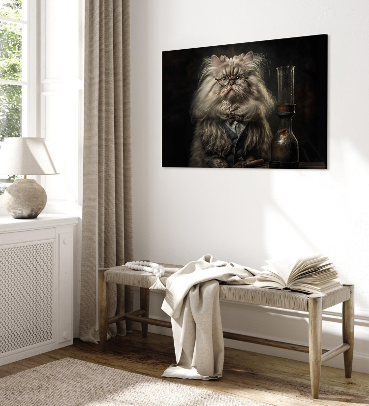 Canvas Art Print AI Persian Cat - Portrait of a Fantasy Animal in the Guise of a Professor - Horizontal 150196 additionalImage 10