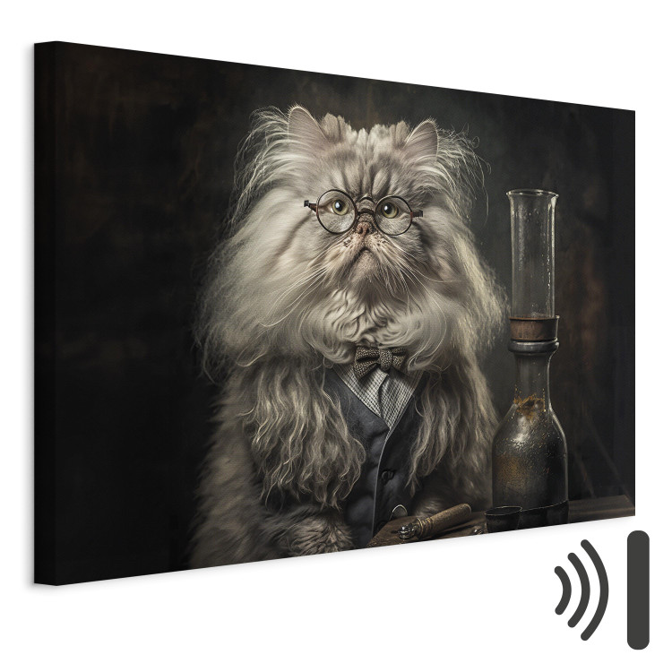 Canvas Art Print AI Persian Cat - Portrait of a Fantasy Animal in the Guise of a Professor - Horizontal 150196 additionalImage 8
