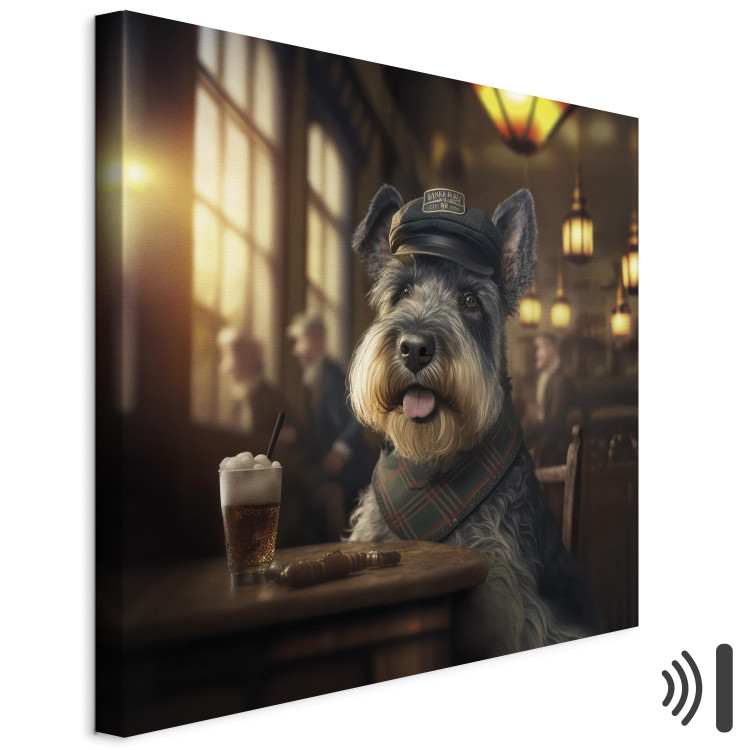 Canvas Print AI Dog Miniature Schnauzer - Portrait of a Animal in a Pub With a Beer - Square 150296 additionalImage 8