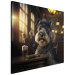 Canvas Print AI Dog Miniature Schnauzer - Portrait of a Animal in a Pub With a Beer - Square 150296 additionalThumb 2