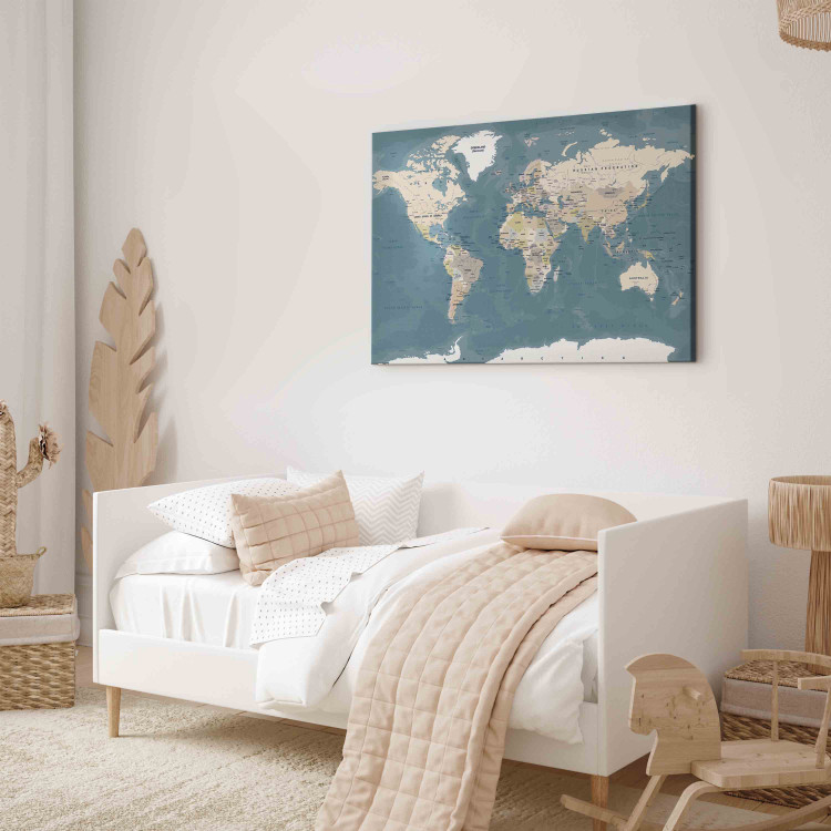 Canvas Art Print Retro World Map - Vintage Political Map in Faded Colors 151196 additionalImage 4