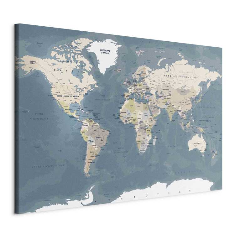 Canvas Art Print Retro World Map - Vintage Political Map in Faded Colors 151196 additionalImage 2