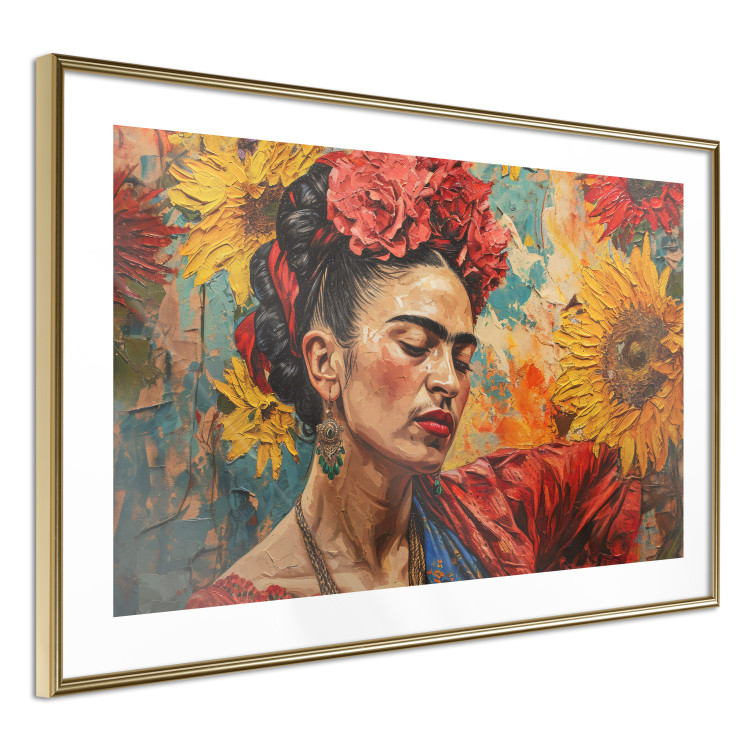 Poster Portrait of Frida - A Woman Against a Background of Sunflowers Inspired by Van Gogh 152196 additionalImage 8