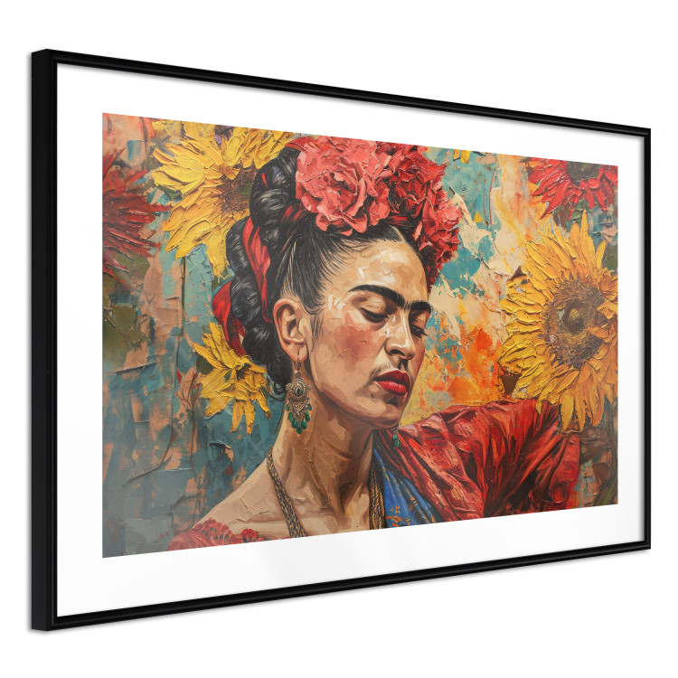 Poster Portrait of Frida - A Woman Against a Background of Sunflowers Inspired by Van Gogh 152196 additionalImage 9