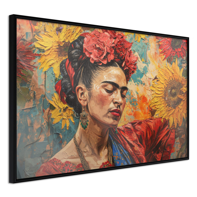 Poster Portrait of Frida - A Woman Against a Background of Sunflowers Inspired by Van Gogh 152196 additionalImage 6