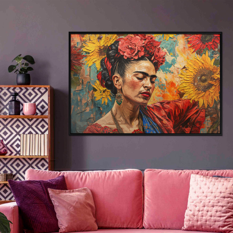Poster Portrait of Frida - A Woman Against a Background of Sunflowers Inspired by Van Gogh 152196 additionalImage 12