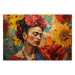 Poster Portrait of Frida - A Woman Against a Background of Sunflowers Inspired by Van Gogh 152196