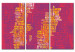 Canvas Text map of Sweden (pink background) - triptych 55296