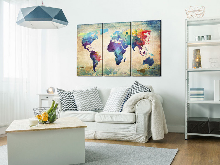 Canvas Print Rainbow Map (triptych) 55396 additionalImage 3