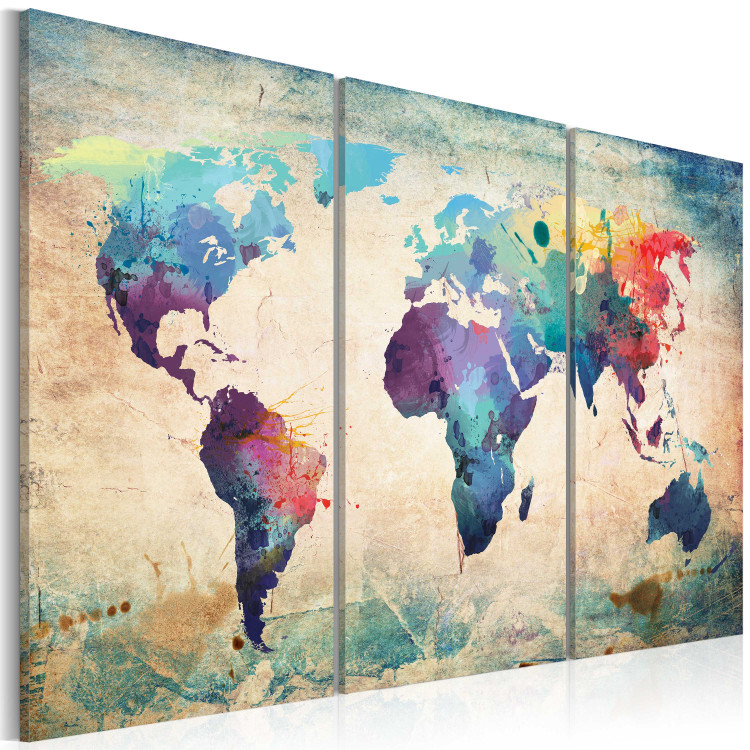 Canvas Print Rainbow Map (triptych) 55396 additionalImage 2