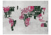 Photo Wallpaper Pink and Black Continents - World Map with French Text 59996 additionalThumb 1