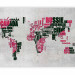 Photo Wallpaper Pink and Black Continents - World Map with French Text 59996 additionalThumb 1