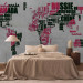 Photo Wallpaper Pink and Black Continents - World Map with French Text 59996 additionalThumb 2