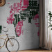 Photo Wallpaper Pink and Black Continents - World Map with French Text 59996 additionalThumb 4