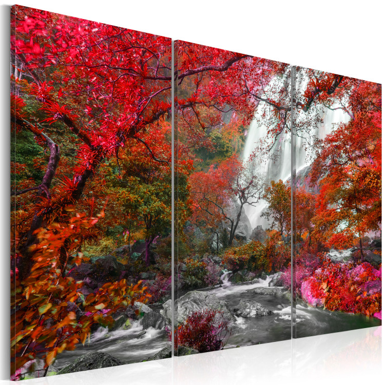 Canvas Print Beautiful Waterfall: Autumnal Forest - Landscape of Enchanting Trees 97396 additionalImage 2