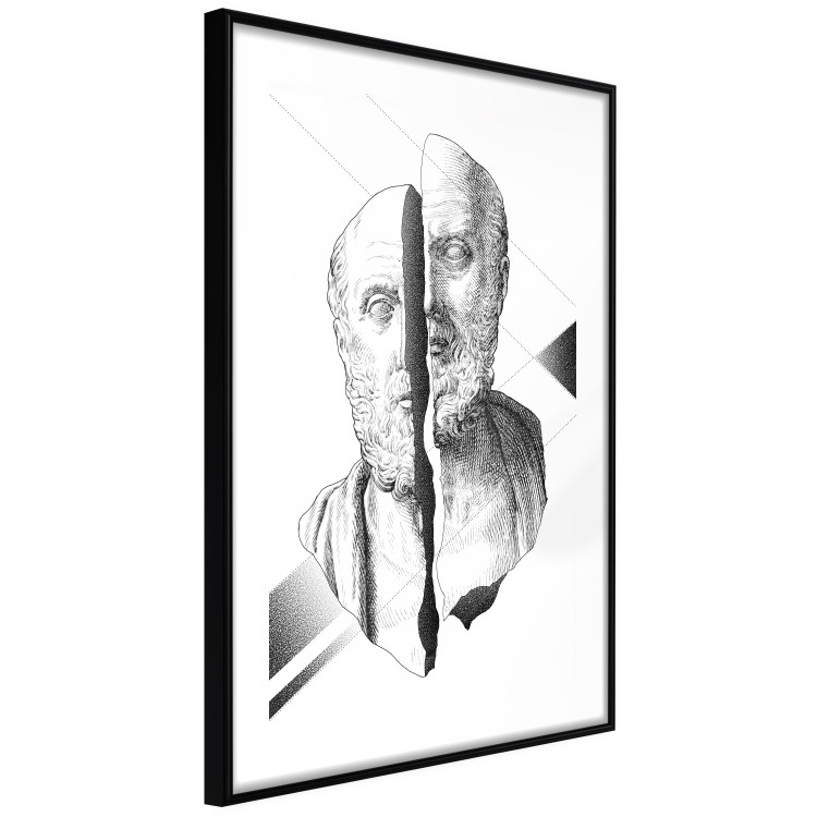 Wall Poster Cracked Sculpture of Socrates - black and white geometric pattern with a figure 114307 additionalImage 11