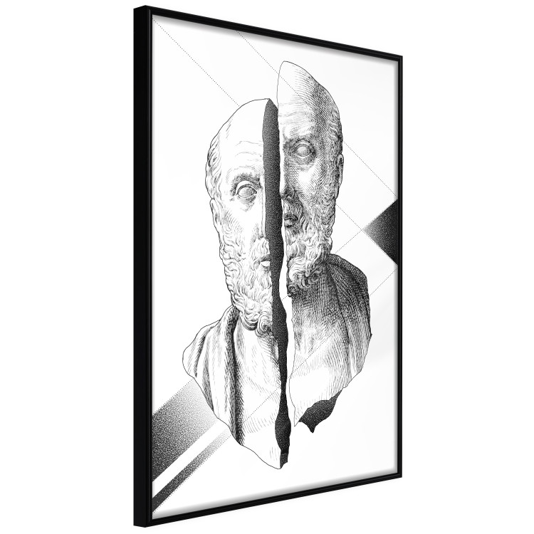 Wall Poster Cracked Sculpture of Socrates - black and white geometric pattern with a figure 114307 additionalImage 12
