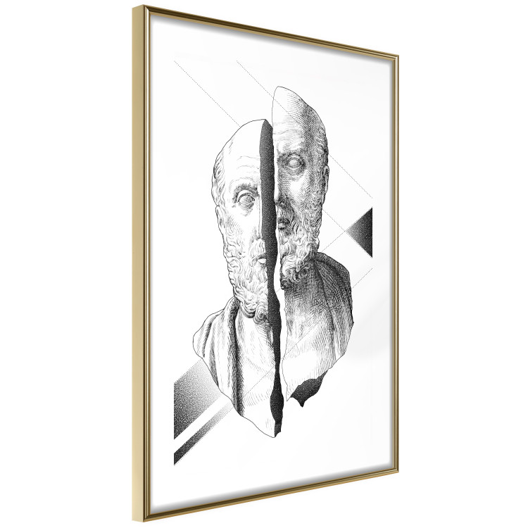 Wall Poster Cracked Sculpture of Socrates - black and white geometric pattern with a figure 114307 additionalImage 8