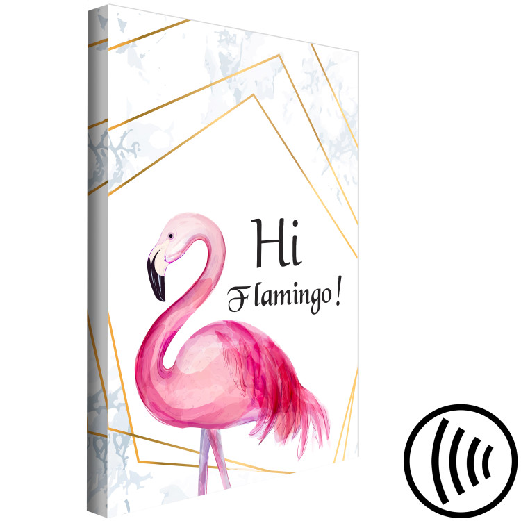 Canvas Art Print Rose in Geometric Frame (1-part) - Flamingo Against a Sign 115307 additionalImage 6