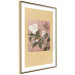 Poster Azalea Flower - white petals among green leaves and a colorful butterfly 117607 additionalThumb 6