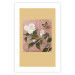 Poster Azalea Flower - white petals among green leaves and a colorful butterfly 117607 additionalThumb 19