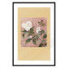 Poster Azalea Flower - white petals among green leaves and a colorful butterfly 117607 additionalThumb 15