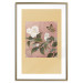 Poster Azalea Flower - white petals among green leaves and a colorful butterfly 117607 additionalThumb 14
