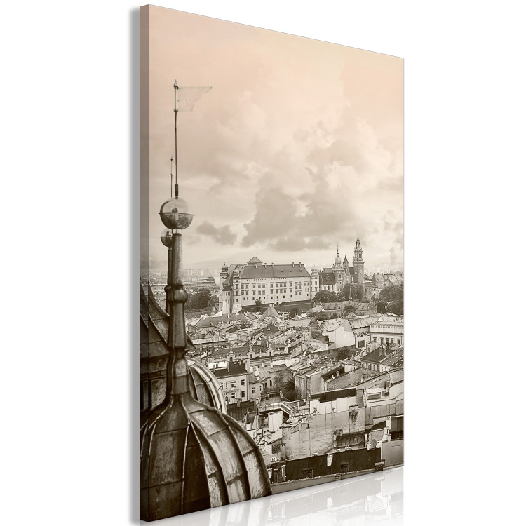 Canvas The Royal Castle - Krakow's panorama of the historic city in sepia 118107 additionalImage 2