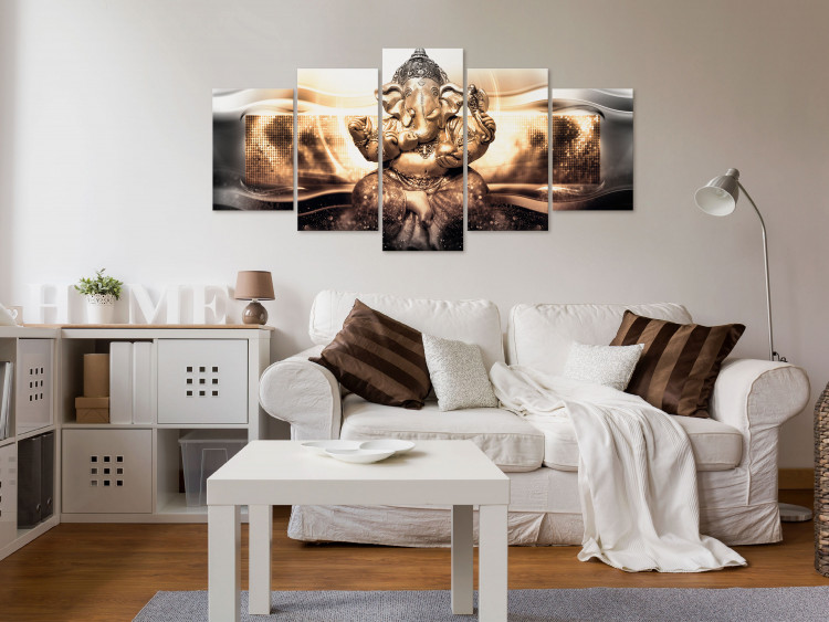 Canvas Buddha Style (5 Parts) Golden Wide 118207 additionalImage 3