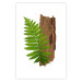 Poster Resoluteness of Nature - green plant and wooden piece on a white background 122607 additionalThumb 25